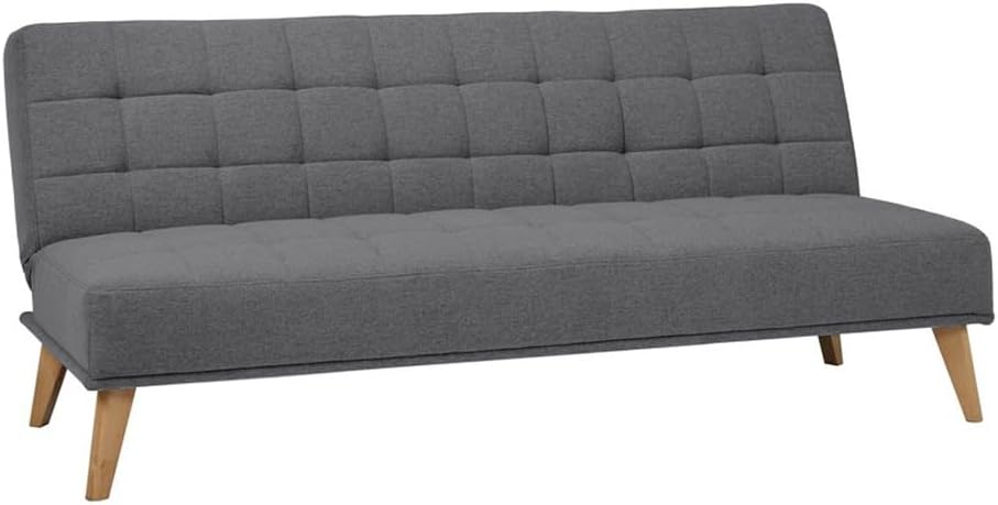 SHIITO | Model Versailles – Sofa rozkładana Click-Clack | Elegancja i wygoda spotykają się | Pikowane wykończenie w kolorze szarym | 189,5 x 88 x 89 cm