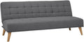 SHIITO | Model Versailles – Sofa rozkładana Click-Clack | Elegancja i wygoda spotykają się | Pikowane wykończenie w kolorze szarym | 189,5 x 88 x 89 cm