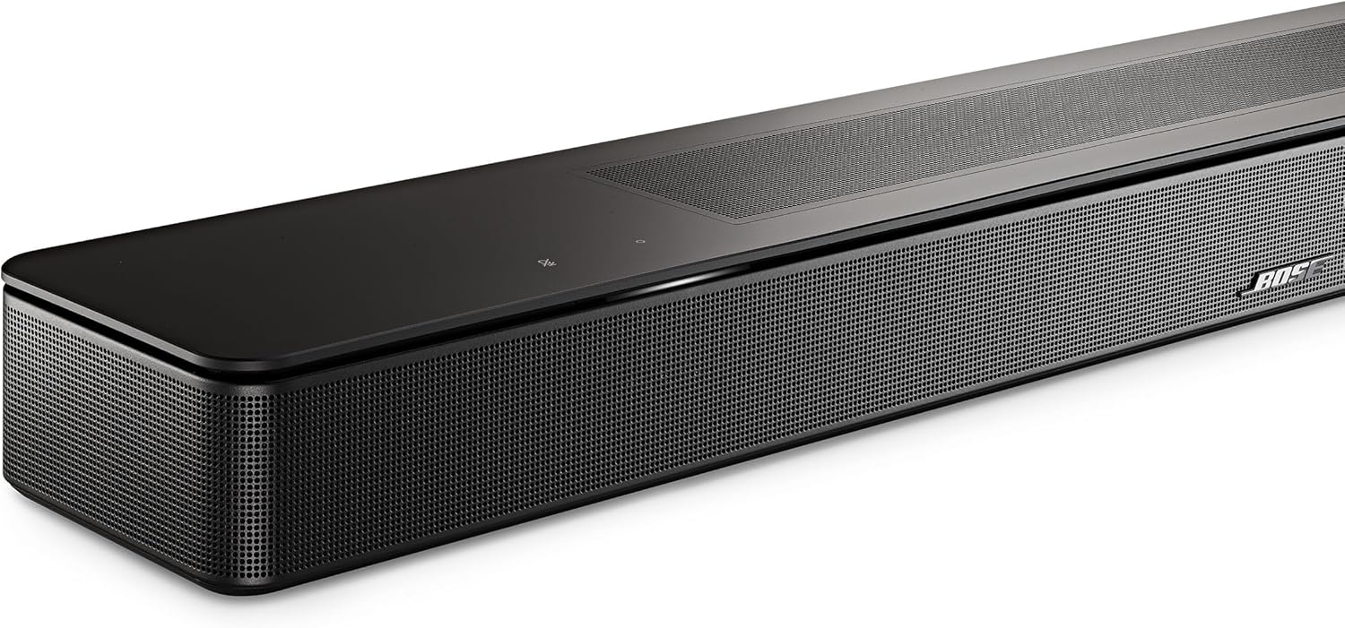 Bose Inteligentna listwa głośnikowa z Dolby Atmos, listwa głośnikowa Bluetooth sterowana głosem z wbudowanym asystentem Amazon Alexa oraz obsługą platformy Works With Google Assistant, Czarna