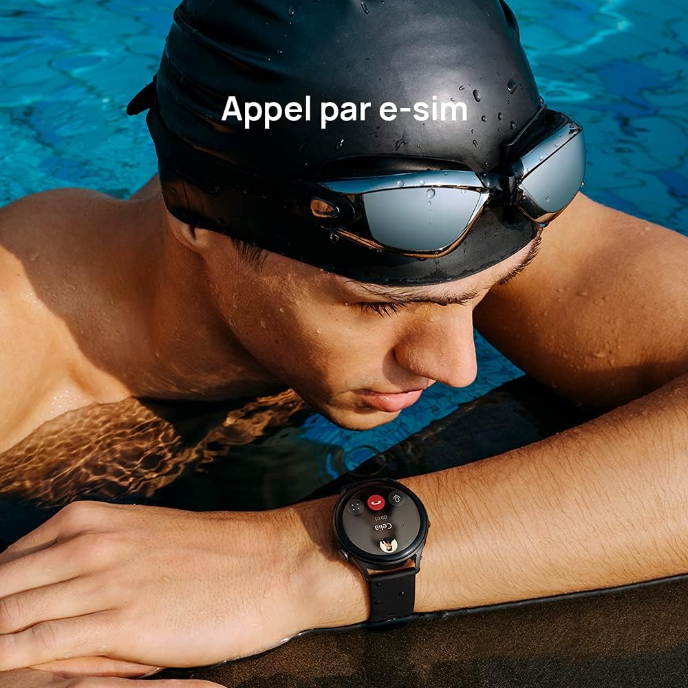 HUAWEI WATCH 3 Connected Watch 4G, Ekran dotykowy AMOLED, Ciągłe śledzenie zdrowia, Połączenia eSIM, GPS, 14 dni autonomii, współpracuje z iOS i Androidem, czarna bransoletka