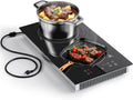 Induction Cooktop 2 Burners, 12 Inch Bulit-in & Countertop Induction Stove with Plug 110V-120V, 9 Power Levels Electric Stove 1800W, Child Lock, Timer, Touch Control for Fast Cooking