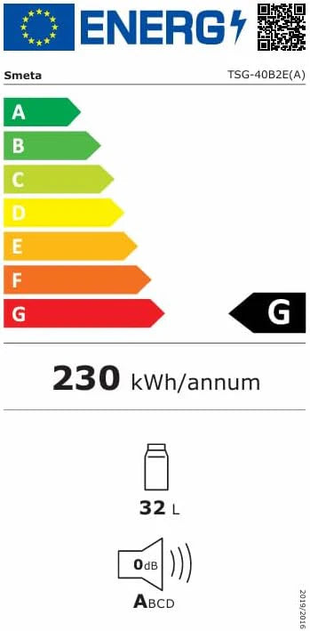 SMETA Lodówka gazowa, 12 V/220 V, 40 l, cicha lodówka, na kemping, podróże, do domku, garażu, kampera, zasilanie propanem, 30 mbar, czarna