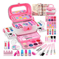 Kids Makeup Kit with Case, Washable Cosmetics, Brushes & Nail Set