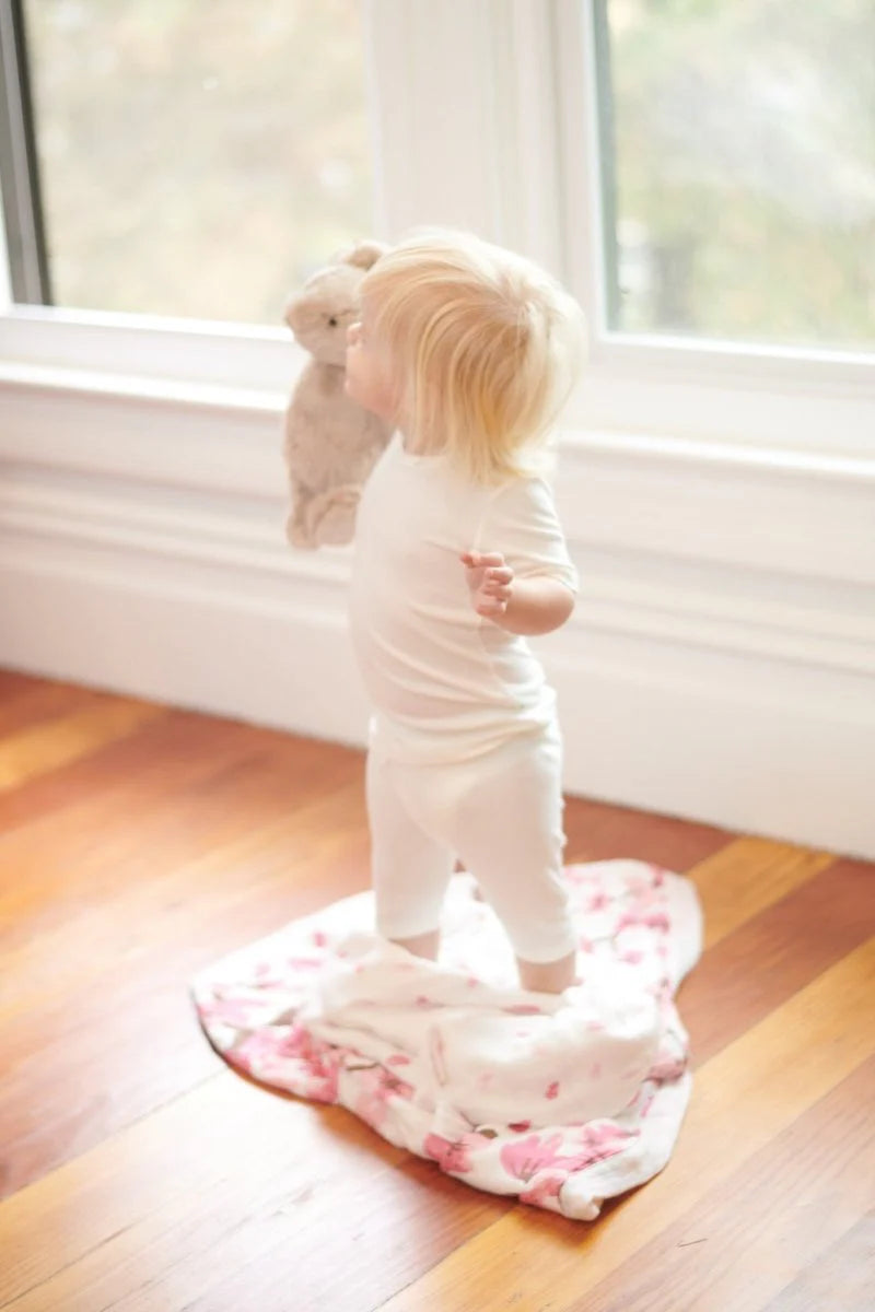Cherry Blossom Bamboo Muslin Blanket