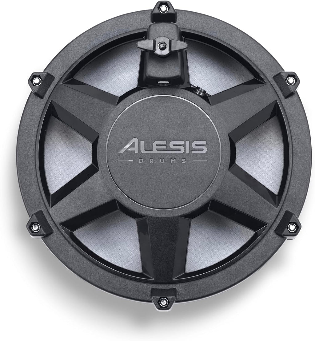 Elektroniczny zestaw perkusyjny Alesis Nitro Max z cichymi naciągami siateczkowymi, 10-calowym werblem dwustrefowym, Bluetooth, ponad 440 autentycznych brzmień, lekcje gry na perkusji, USB MIDI, pedał bębna basowego