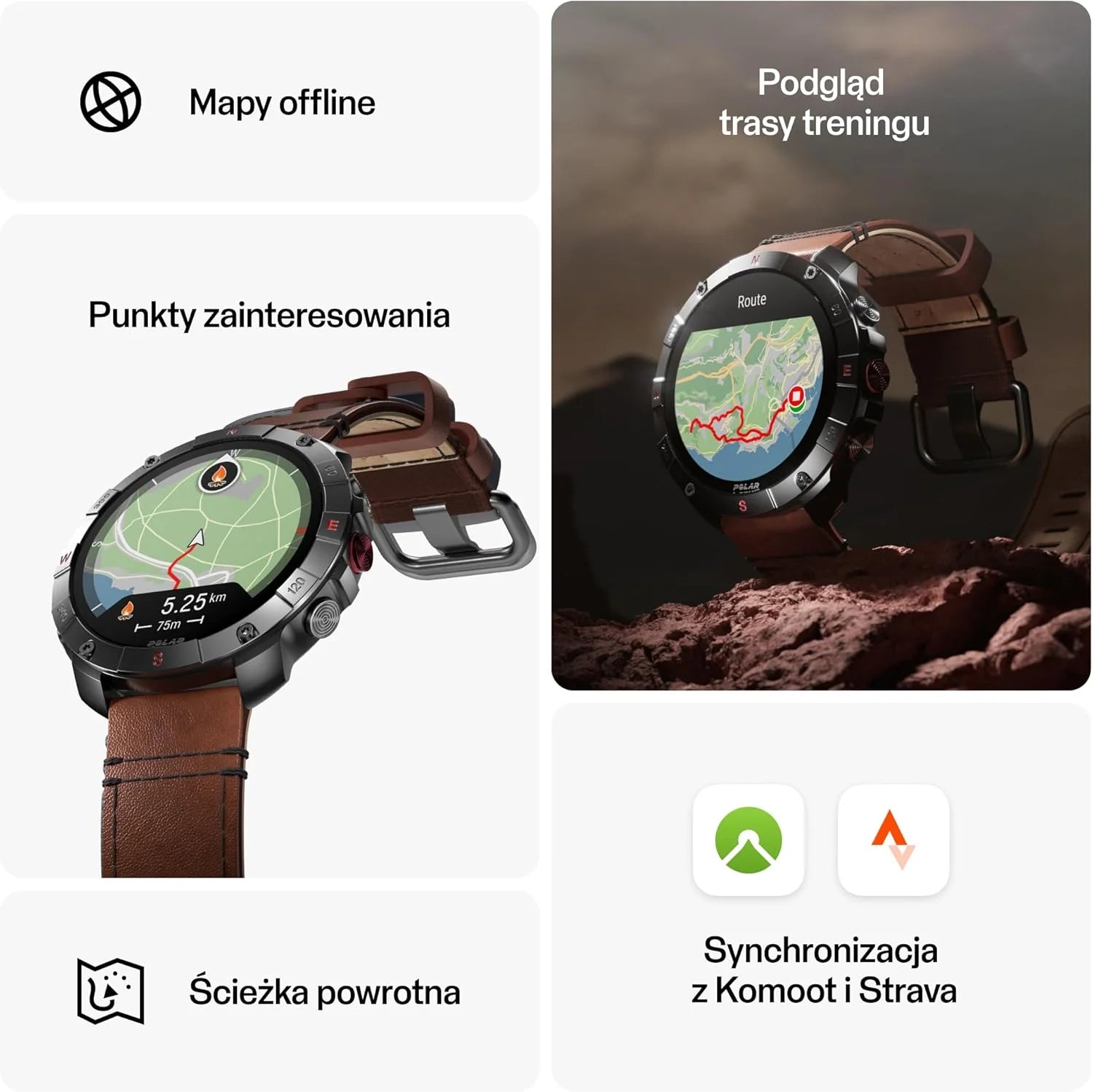 Polar Grit X2 Pro z GPS klasy premium – wytrzymały zegarek outdoorowy. Zaawansowana nawigacja i monitorowanie danych, sensor tętna i inne bioczujniki zaprojektowane dla najlepszej wydajności