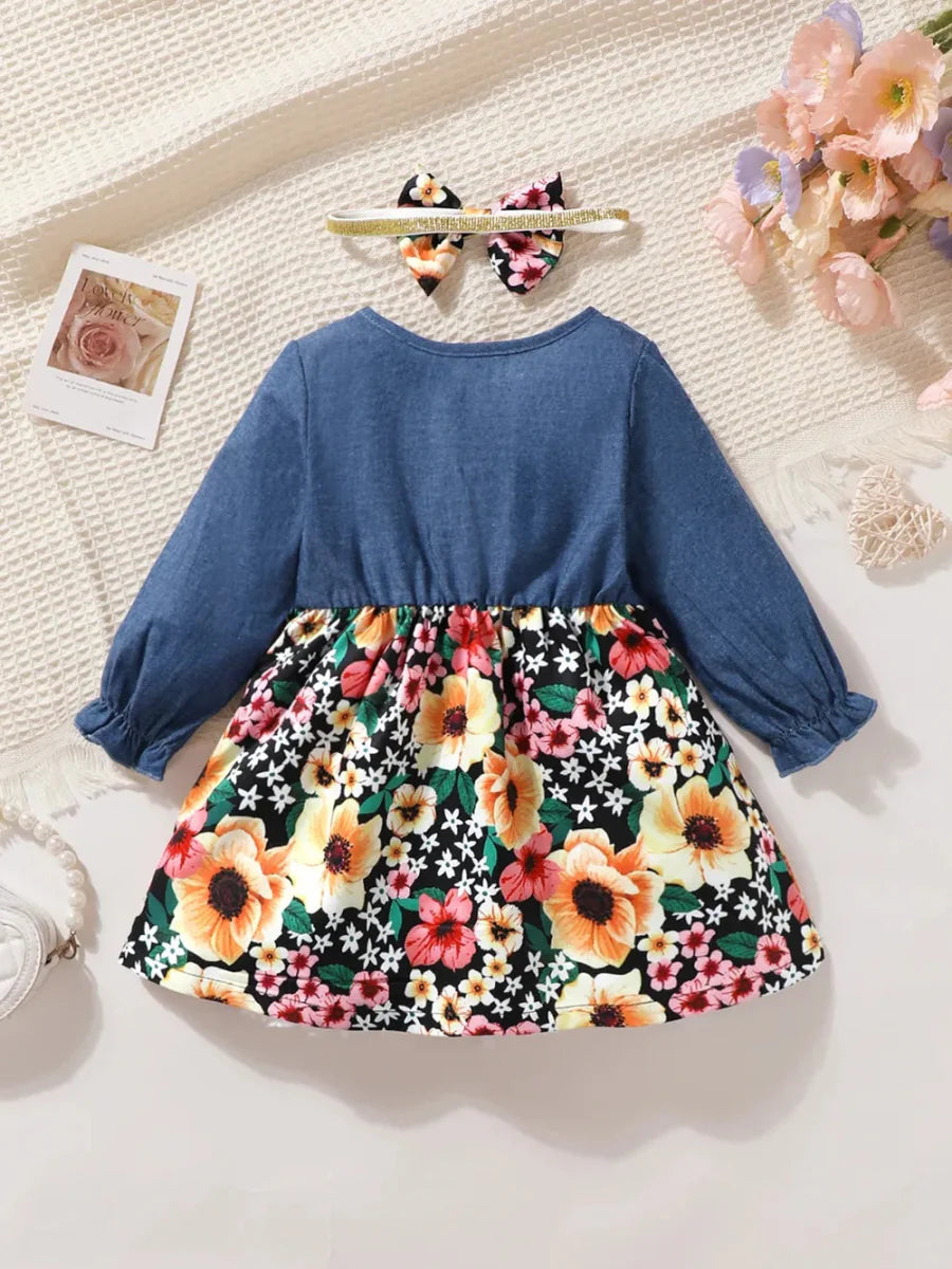Baby ruffle bow dress with soft fabric and elegant details