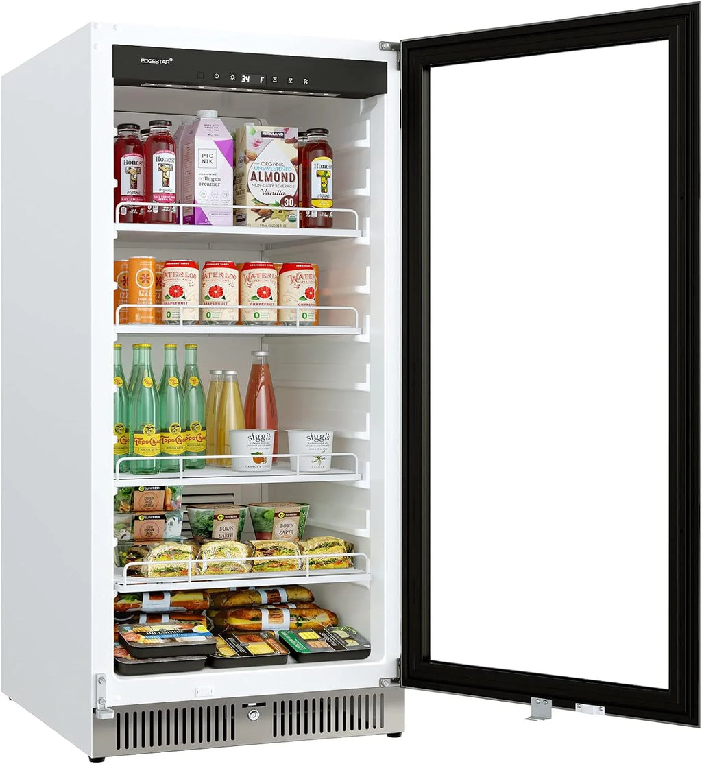 22 Wide 10.1 Cu. Ft. Commercial Beverage Merchandiser – Stainless Steel, Temp Alarm, Reversible Door