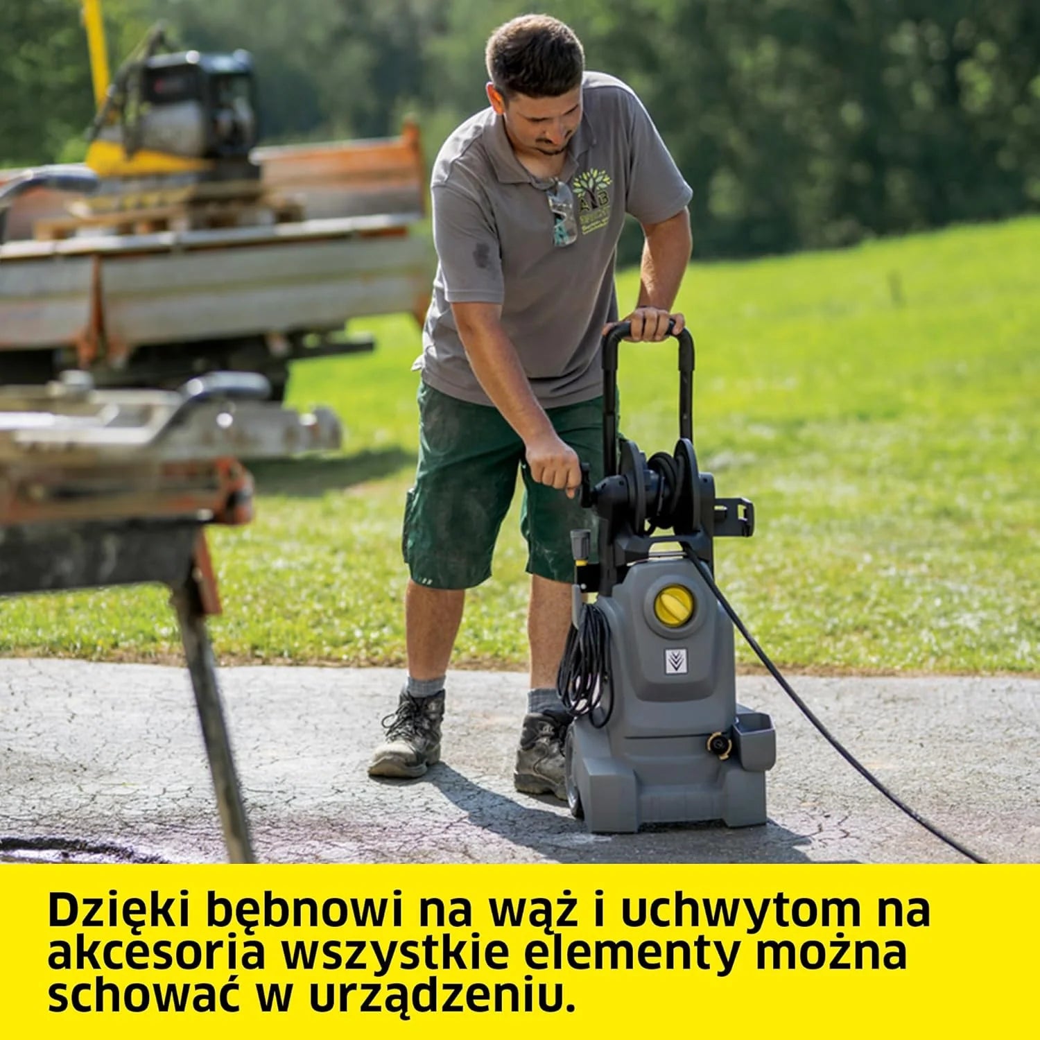 Kärcher myjka ciśnieniowa HD 5/11 EX Plus Classic, ciśnienie robocze: 110 bar, wydajność: 500 l/h, waga: 21 kg, wąż: 8 m, lanca, pistolet ciśnieniowy, dysza rotacyjna, bęben na wąż