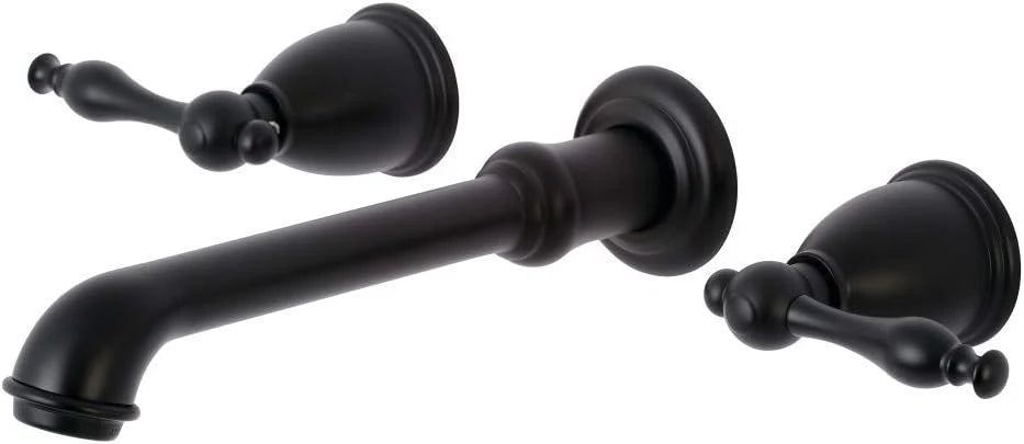 Kingston Brass KS7120NL Naples 20 cm centralny uchwyt ścienny bateria łazienkowa, matowa czerń