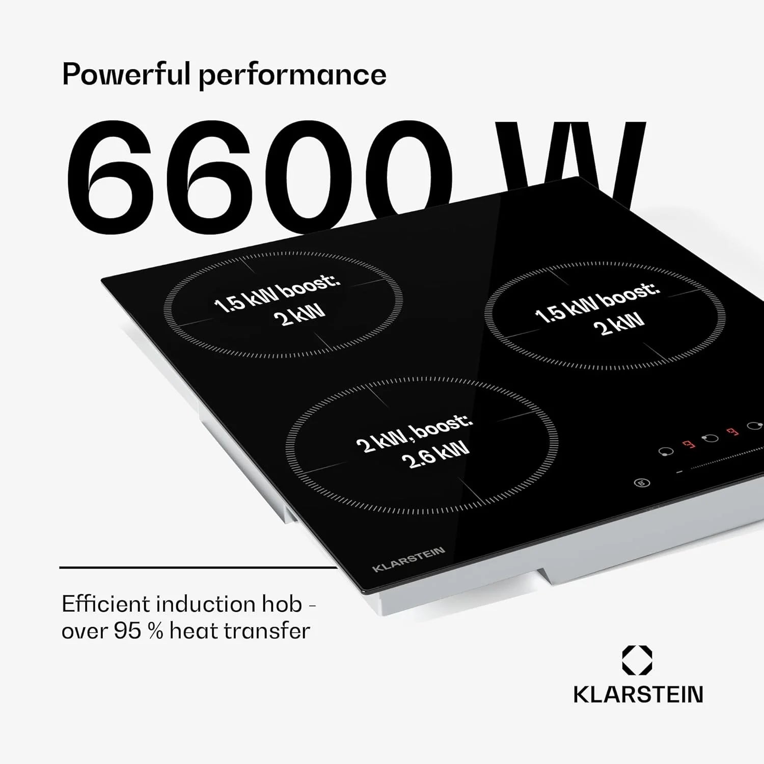 Klarstein Płyta indukcyjna, płyta kuchenna z ceramiki szklanej, 7000 W, płyta indukcyjna z 4 płytami, płyta indukcyjna do zabudowy z ekranem dotykowym i timerem, nowoczesne płyty grzewcze z
