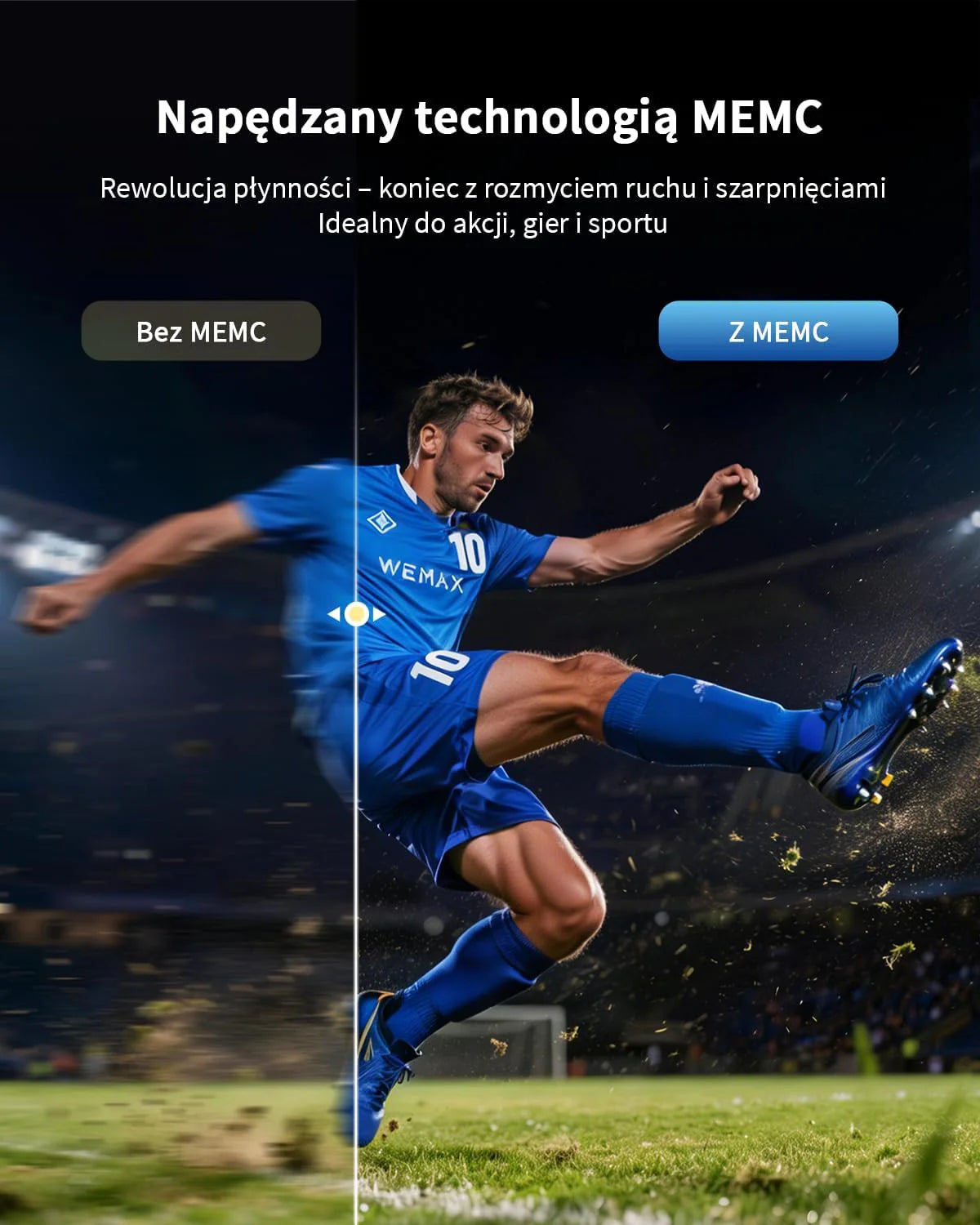 WEMAX Inteligentny Projektor Google TV 1080P Full HD, Obsługa 4K, 320 ISO Lm, MEMC Płynność na Mecze 2026, Auto Focus i Keystone, Omijanie Przeszkód, HDR10, Dolby Audio, WiFi 5G, Bluetooth