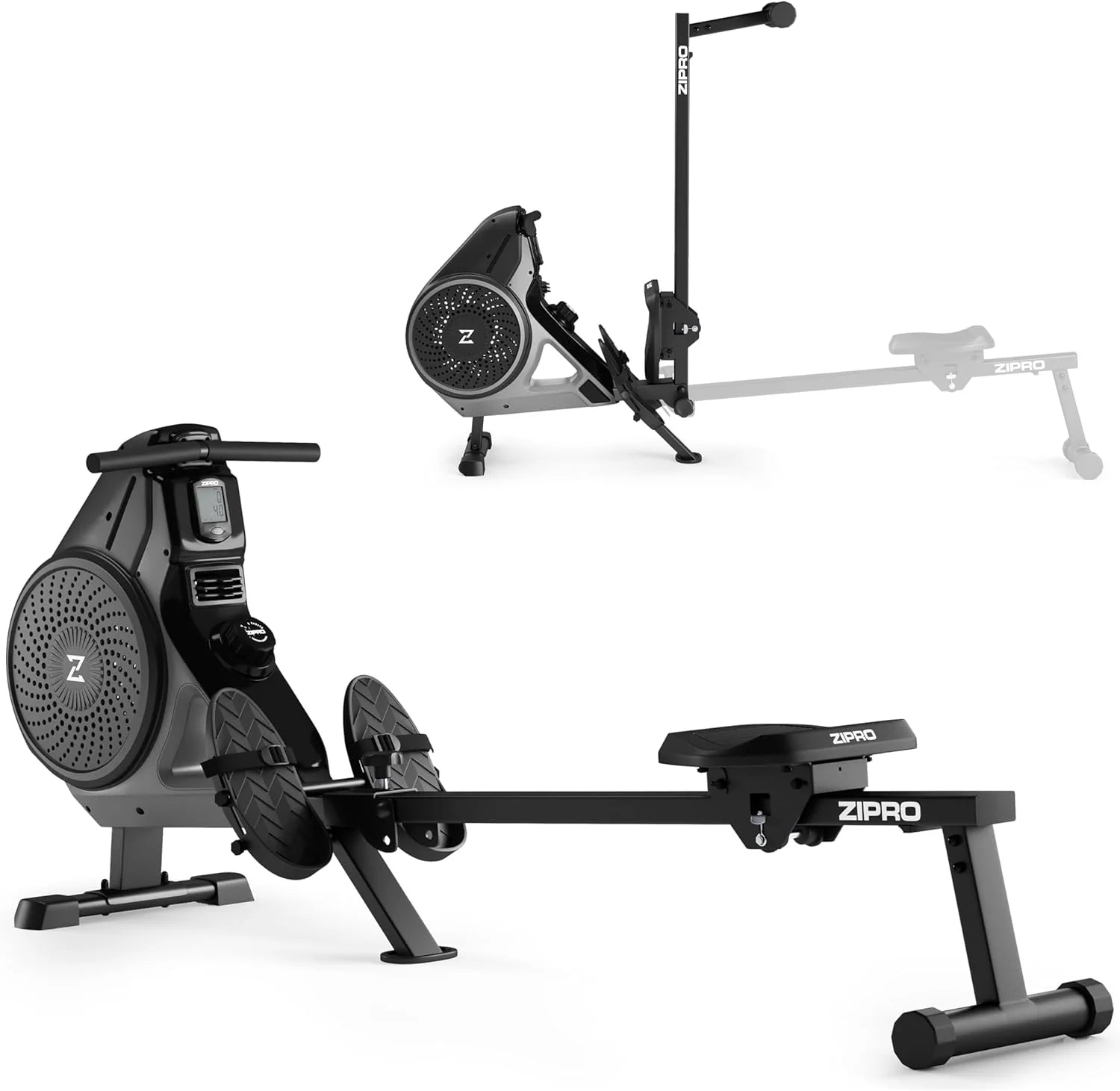 ZIPRO Wioślarze - 8 Poziomów Regulacji Obciążenia,Płynna Regulacja Oporu, Cicha Praca, Ergonomiczny Design, Trening Całego Ciała, Wytrzymała Konstrukcja do Domowej Siłowni