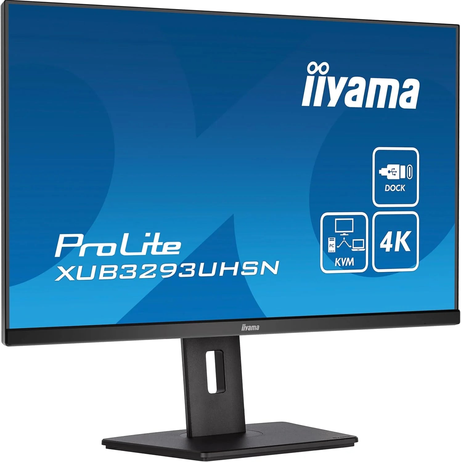 iiyama Prolite XUB3293UHSN-B5 80 cm 31,5 IPS LED monitor 4K UHD HDMI DP USB3.0 USB-C 65 W LAN przełącznik KVM Slim-Line regulacja wysokości, czarny