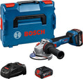Bosch Professional 18 V firmy Bosch: akumulatorowa szlifierka kątowa GWS 18V-11 S (Ø tarczy 125 mm, 2x GBA 5.0Ah, ładowarka GAL 1880, walizka L-BOXX)