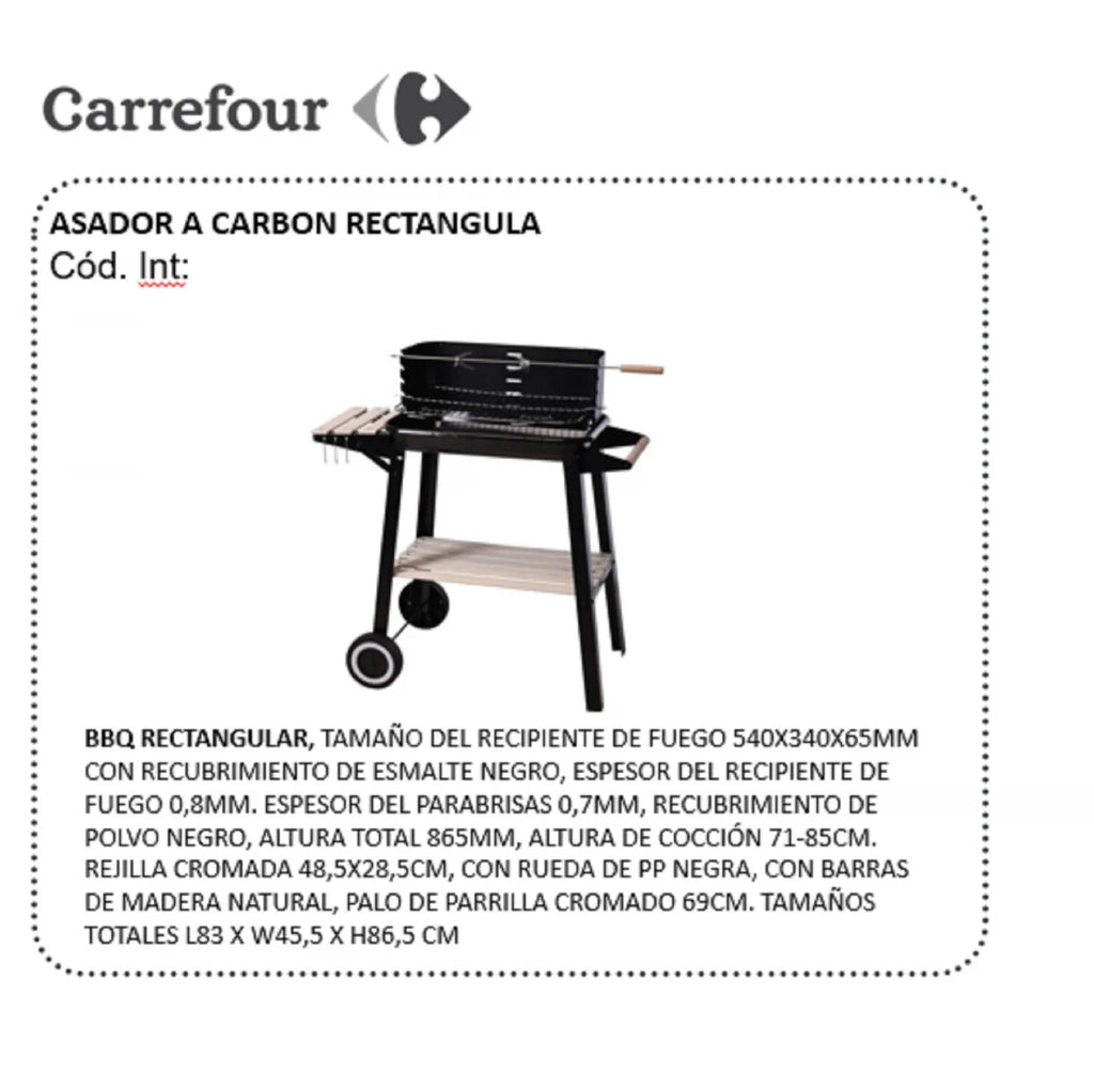 Barbacoa Prostokątny Czarny Samochód 83x45,5x86,5 cm