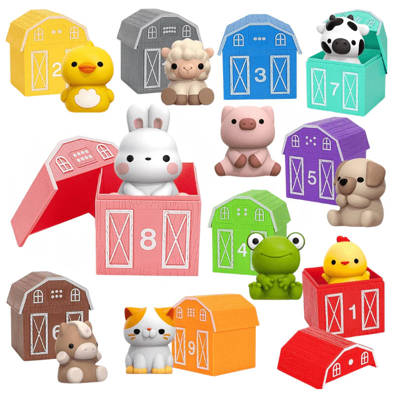 Montessori Toddler Matching Toy Set, 20-Piece, Numbered, 4 Themes