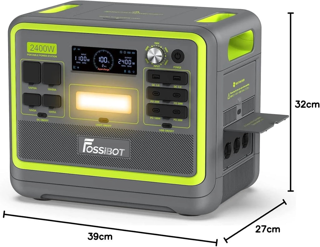 Fossibot Polska F1800 Przenośna Elektrownia 1024Wh LiFePO4 -Stacja Zasilania VAT 23%, 1200W Power station 7 portów，5-letnia gwarancja
