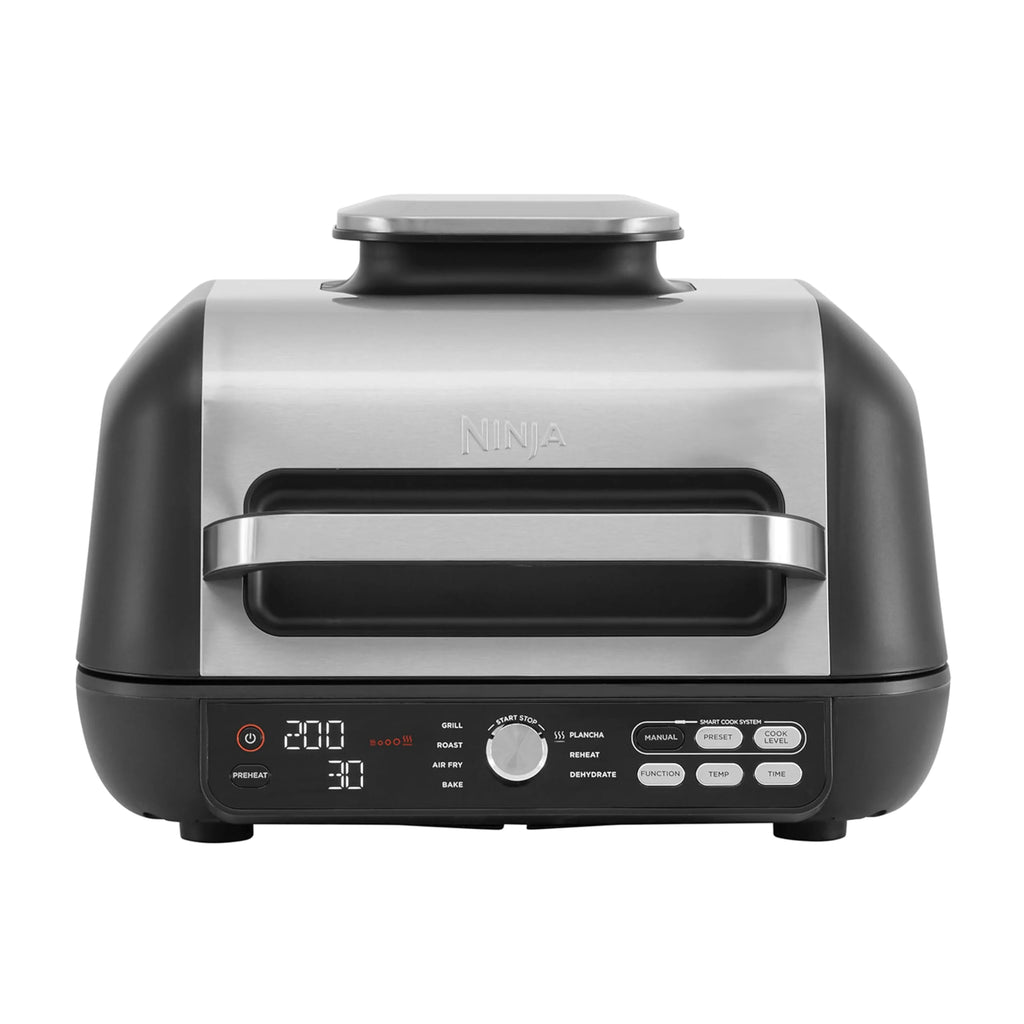 Ninja Foodi Grill i Frytkownica beztluszczowa, 5,7 l, smażenie bez oleju, grilowanie, pieczenie, ciasta i więcej, 5 funkcji gotowania, części bezpieczne do mycia w zmywarce, czarno/srebrna, AG301EU
