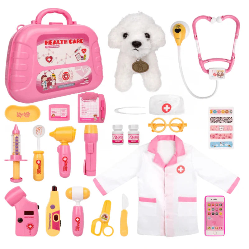 Doctor Kit for Kids, Pretend Play Set with Light Stethoscope, Bag/Case