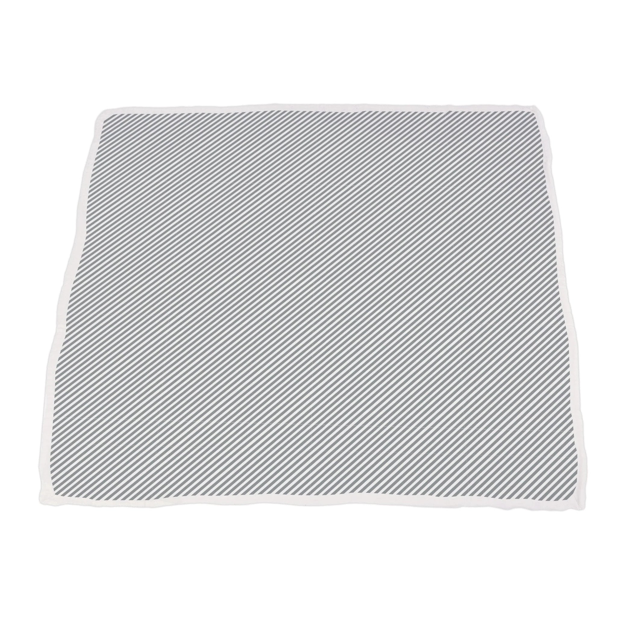 Dahlia Floral and Finley Stripe Bamboo Muslin Blanket