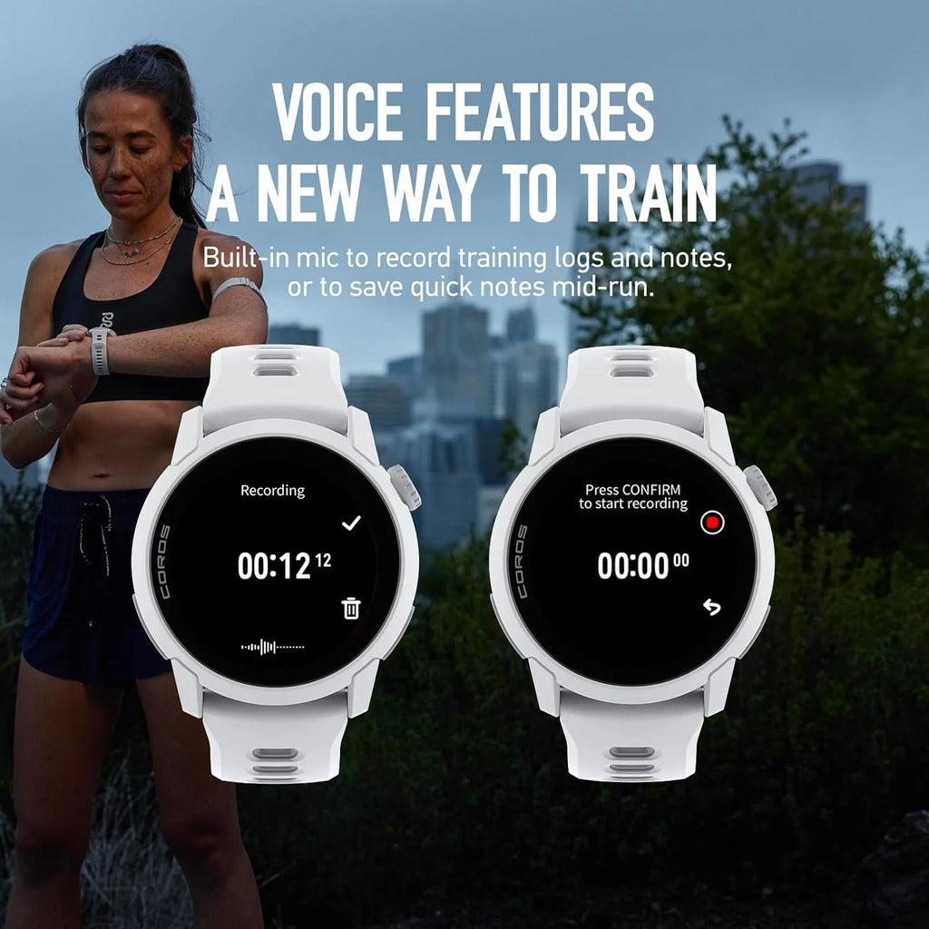 COROS PACE 4 Ultralekki sportowy zegarek GPS, ekran dotykowy AMOLED 1,2, 19 dni codziennego użytkowania, sterowanie głosem, zaawansowane narzędzia treningowe, GPS, nawigacja (biała chmura)