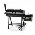941 Sq.in. Overlarge BBQ Charcoal Grill with Offset Smoker, Black