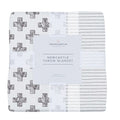 Nordic Stamp and Pencil Stripe Bamboo Muslin Throw Blanket