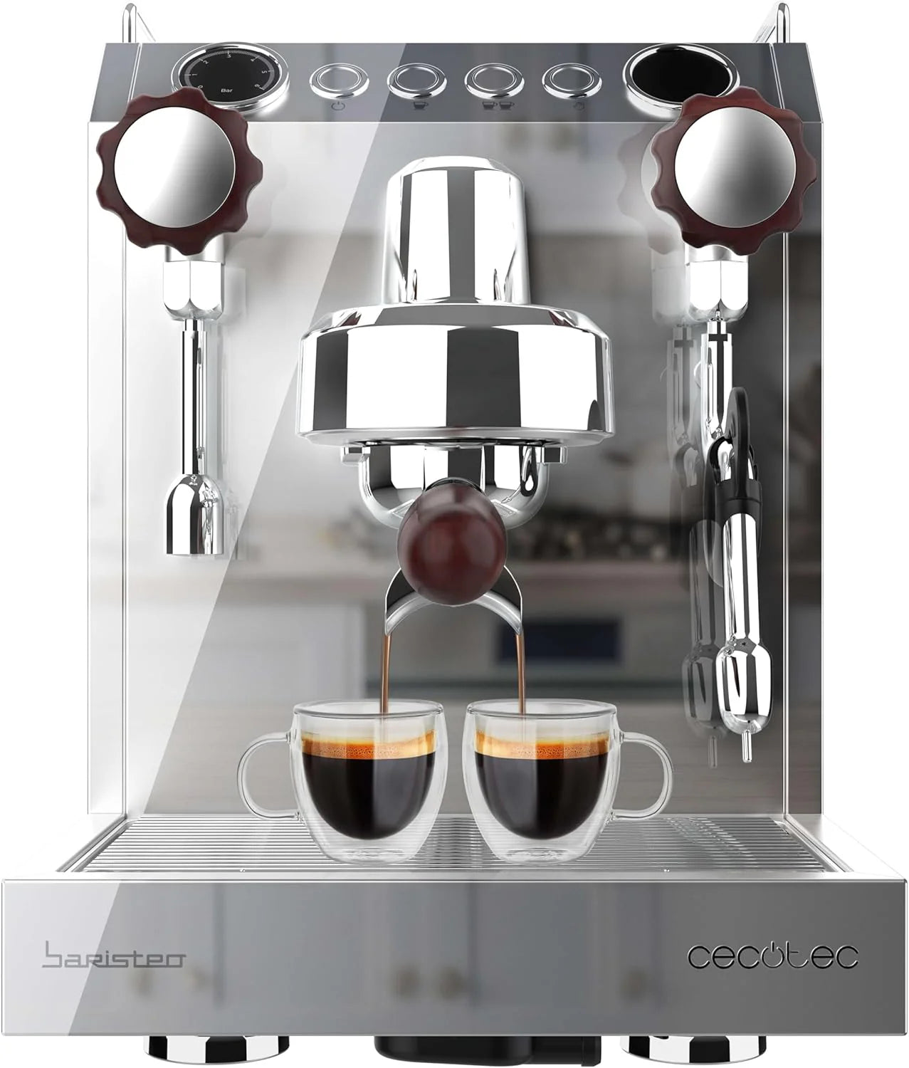 Cecotec Barista Baristeo Classic profesjonalny ekspres do kawy espresso. Wstępnie zaparzający dla lepszej ekstrakcji, zdejmowany zbiornik 2,5 l, włoska pompa 15 barów, sterowanie PID, bojler ze stali