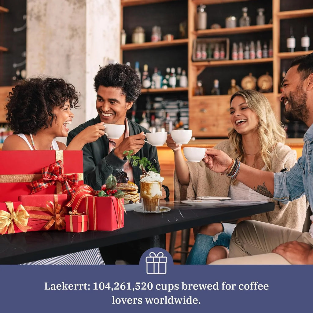Laekerrt CMEP01 ekspres do kawy z 20 barami, ze spieniaczem do mleka, domowy ekspres do kawy Expresso do cappuccino i latte (granatowy, stal nierdzewna), prezent dla miłośników kawy, ojca