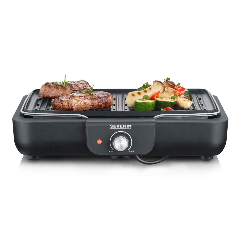 Grill stołowy Severin PG 8556 z płytą grillową - 2300 W, czarny