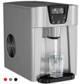 2 in 1 Ice Maker Water Dispenser Countertop 36lbs/24H LCD Display Portable New �� Black