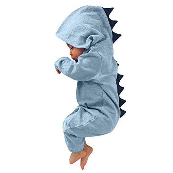 Baby Dinosaur Onesie with 3D Spikes, Cotton Blend Outfit Four Colors