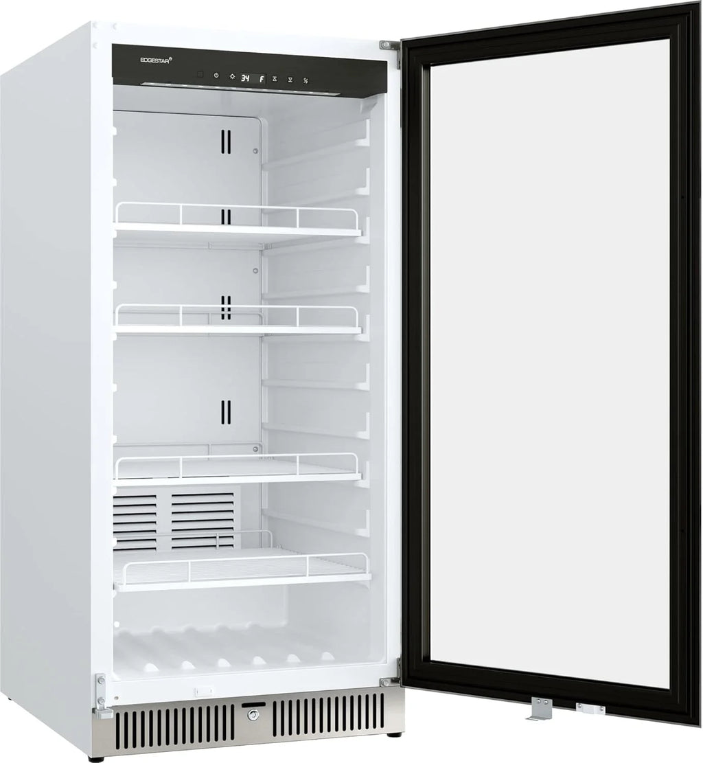 22 Wide 10.1 Cu. Ft. Commercial Beverage Merchandiser – Stainless Steel, Temp Alarm, Reversible Door