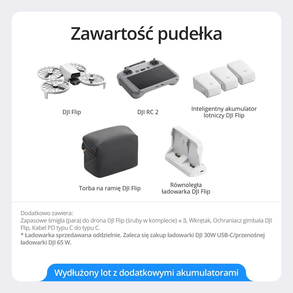 DJI Flip z kontrolerem RC 2 z wyświetlaczem, dron Follow Me z kamerą 4K UHD dla dorosłych, masa poniżej 249 g, 3-osiowy gimbal, transmisja wideo 13 km, start z dłoni i 31 min lotu