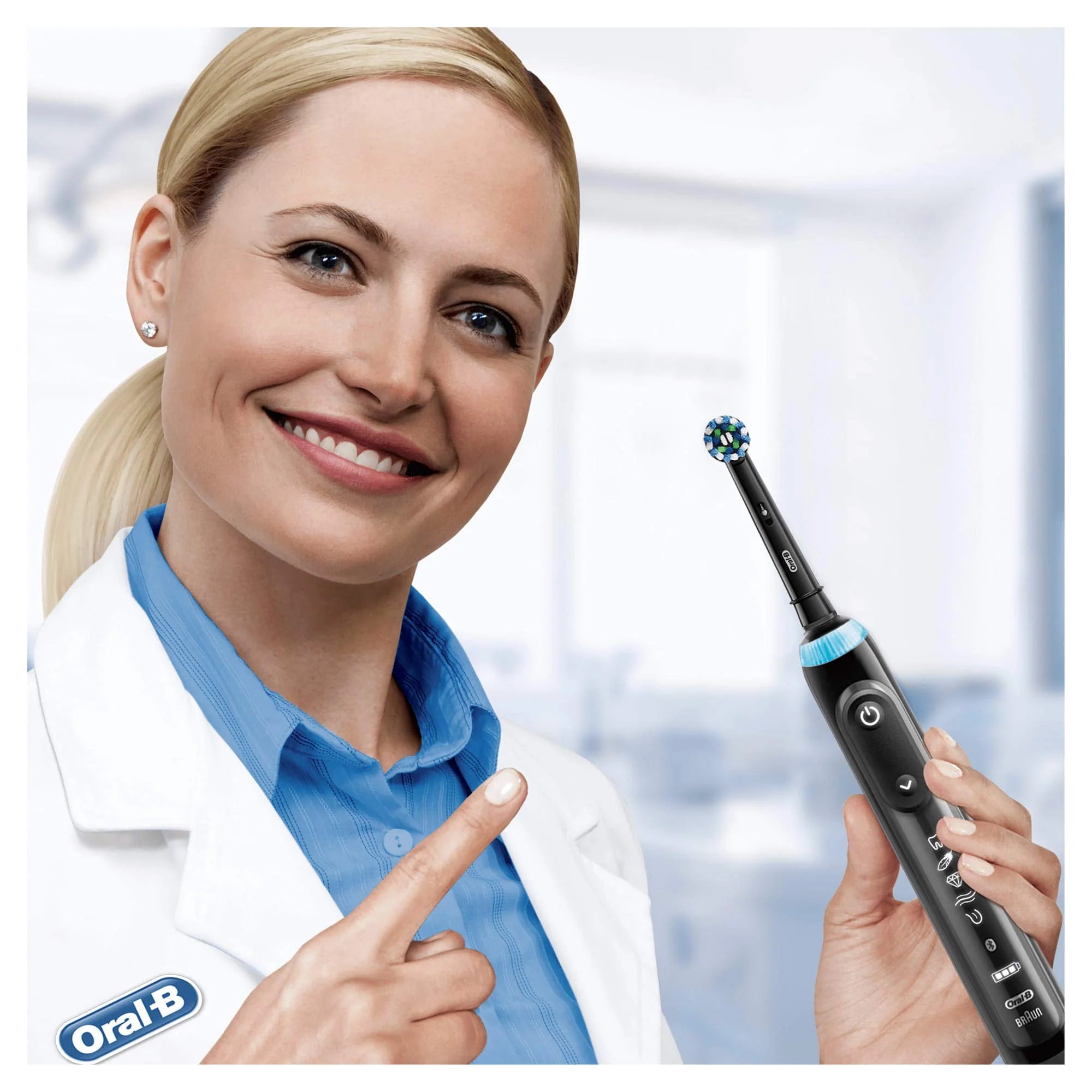 Oral-B Genius X 20900 elektryczna szczoteczka do zębów, dwupak, 6 trybów czyszczenia, Bluetooth, etui, prezent, różowe złoto