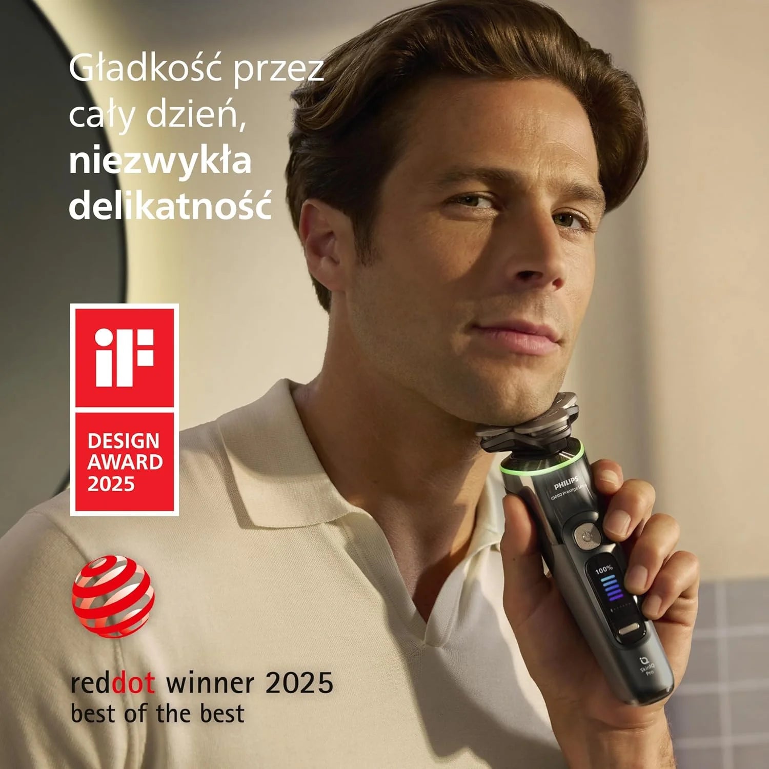 Philips Shaver i9000 Prestige Ultra, golarka elektryczna do golenia na sucho i mokro z technologią Skin IQ Pro, System Triple Lift & Cut, obrotowe 360º ostrza, 5 trybów golenia, Model XP9402/46