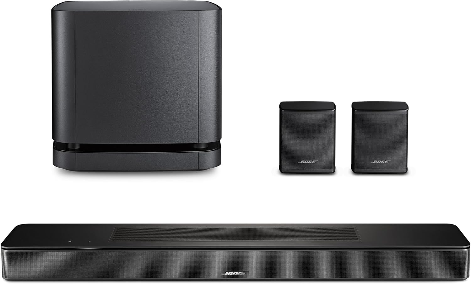 Bose Inteligentna listwa głośnikowa z Dolby Atmos, listwa głośnikowa Bluetooth sterowana głosem z wbudowanym asystentem Amazon Alexa oraz obsługą platformy Works With Google Assistant, Czarna