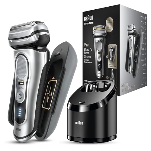 Braun Braun Series 9 Pro Golarka Męska z Głowicą Tnącą 4+1, Czarny/Srebrny, 5 ostrzy