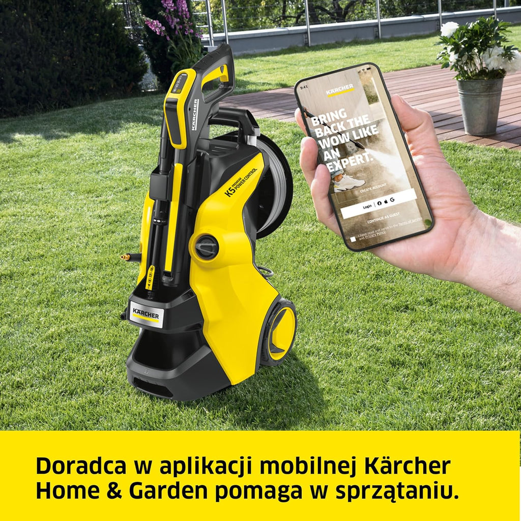 Kärcher Myjka ciśnieniowa K 5 Premium Power Control Flex, 145 bar, 500 l/h, wydajność powierzchniowa: 40 m²/h, waga: 13,9 kg, wąż ciśnieniowy Flex, lanca rotacyjna, dysza strumieniowa