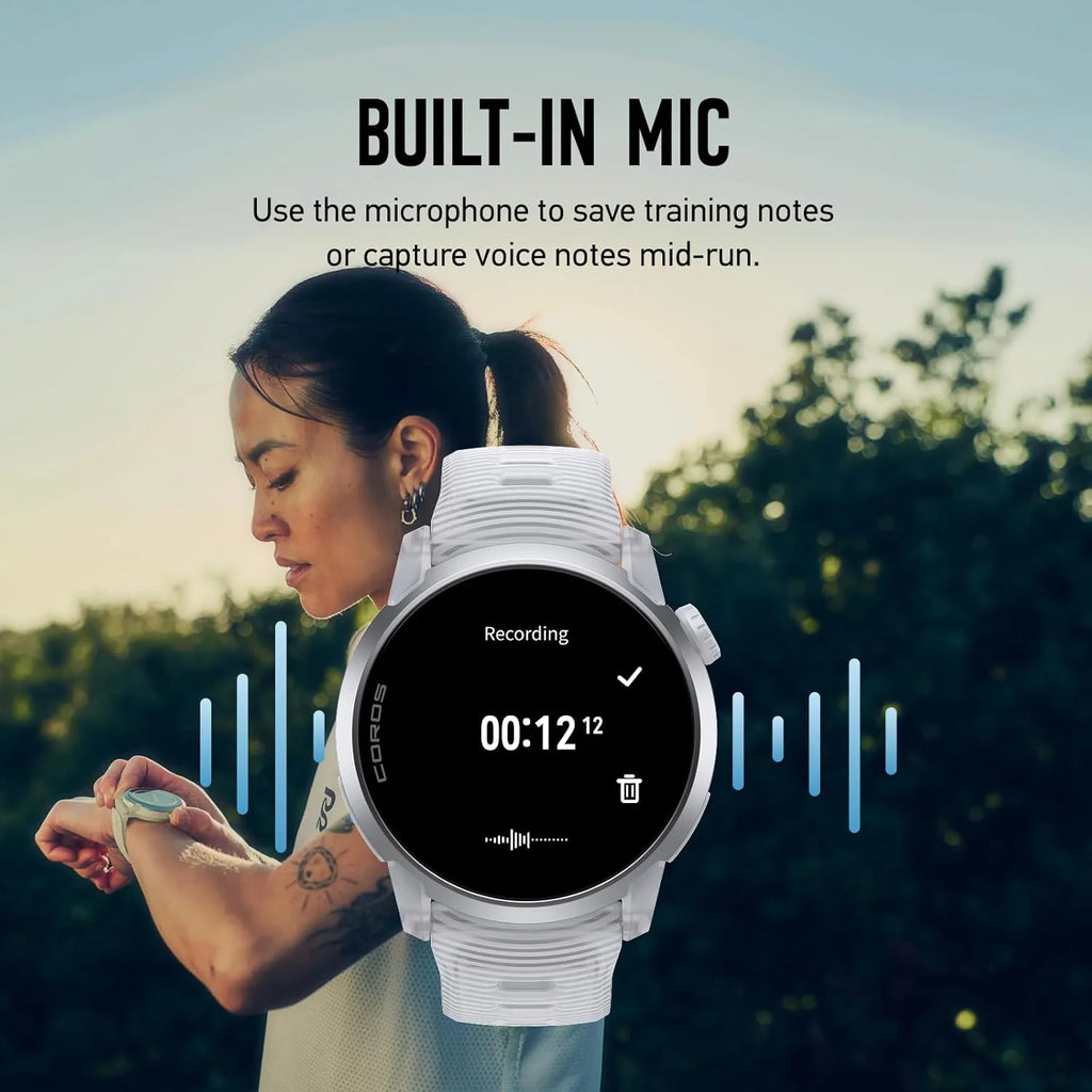 COROS PACE 4 Ultralekki sportowy zegarek GPS, ekran dotykowy AMOLED 1,2, 19 dni codziennego użytkowania, sterowanie głosem, zaawansowane narzędzia treningowe, GPS, nawigacja (biała chmura)