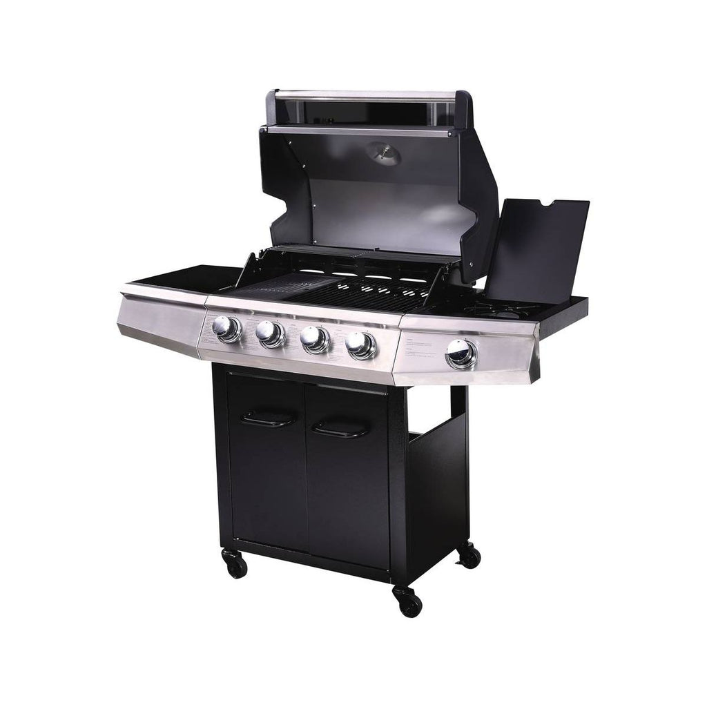 Grill gazowy „Bingo 5” – 5 palników (1 strona) – 15,2 kW + osłona ochronna – czarny