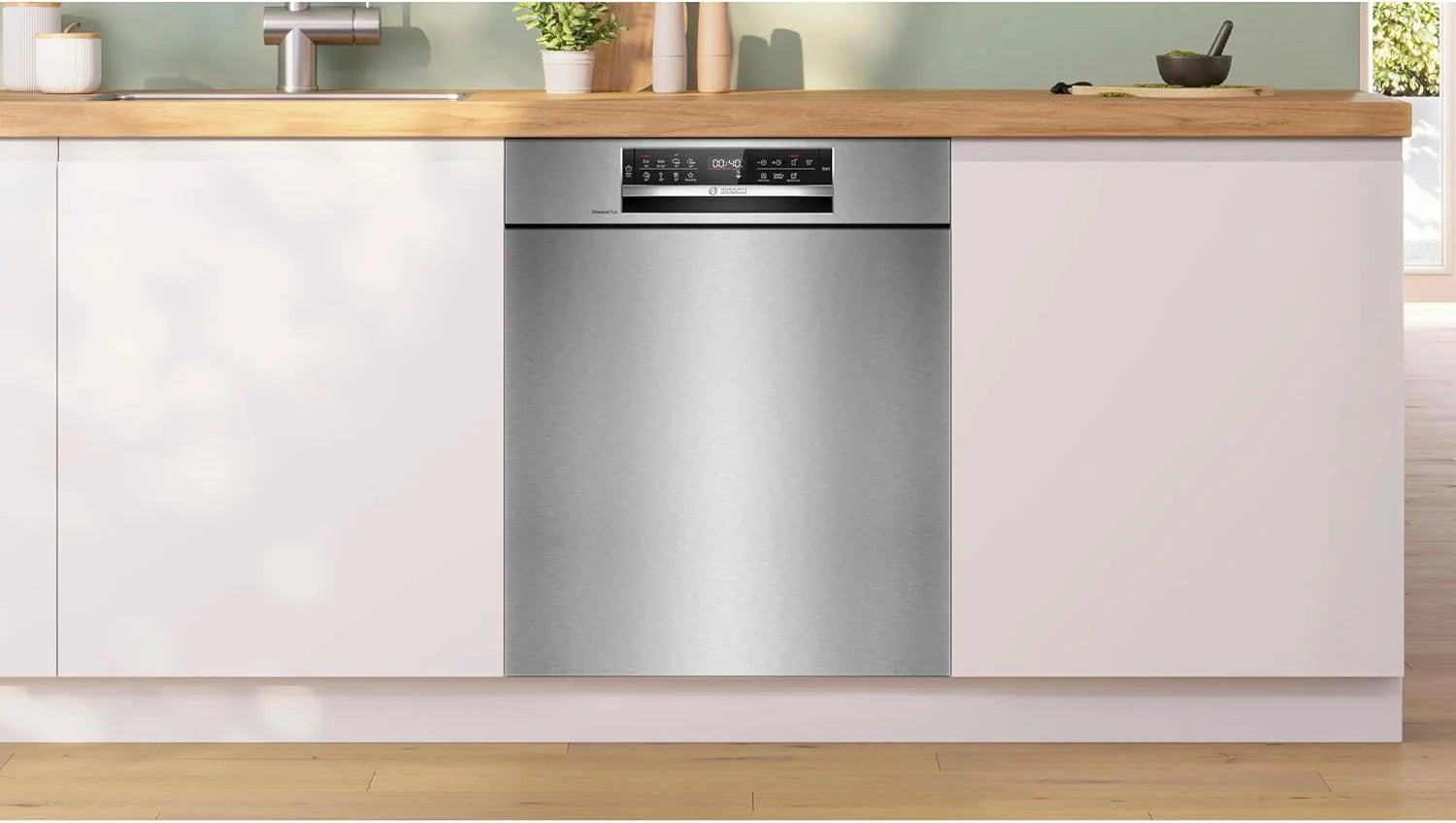 Bosch SMU6ECS12E seria 6, zmywarka do zabudowy, Home Connect, Extra Clean strefy: intensywne mycie dla najbardziej uporczywych zabrudzeń, pomoc mycia, stal, 60 cm
