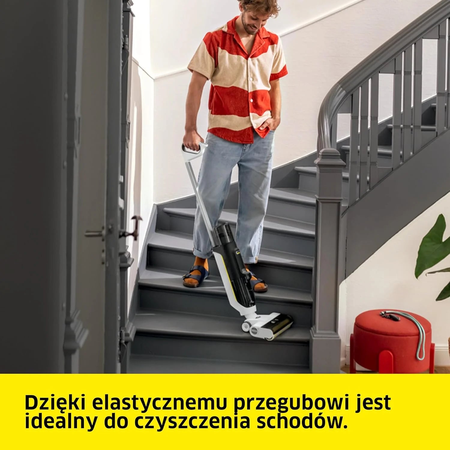 Kärcher bezprzewodowy mop odkurzający FCV 4 Dry Extra, 4 tryby czyszczenia, bateria: ok. 45 min, powierzchnia użytkowa na jedno ładowanie: ok. 200 m², stacja czyszcząca, ładująca i susząca