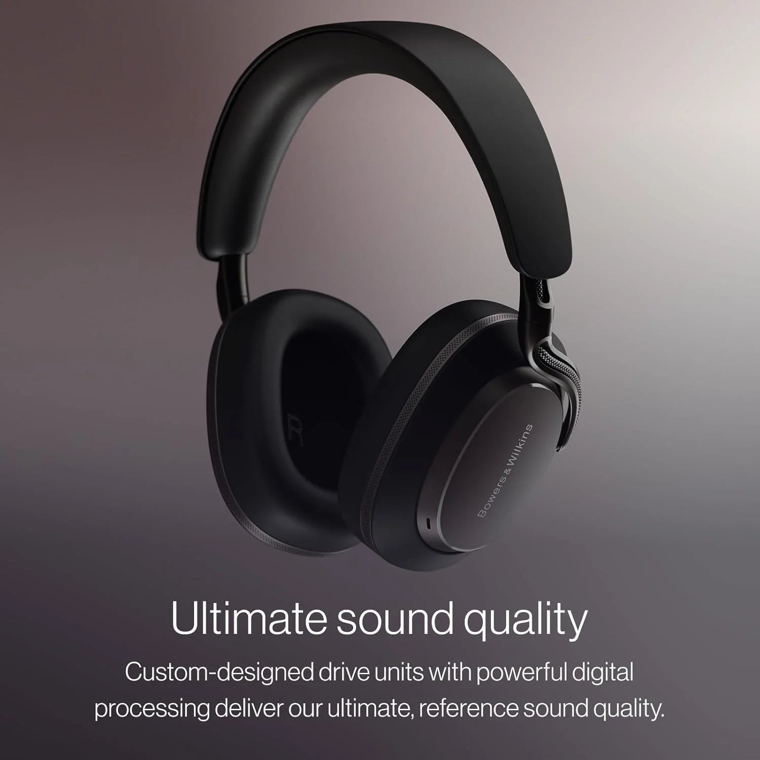 Bowers & Wilkins Px8 S2 bezprzewodowe słuchawki z redukcją szumów z Bluetooth Audio, funkcja szybkiego ładowania, 30 godzin odtwarzania w wysokiej rozdzielczości i mikrofonem - onyks czarny