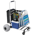 Foldable Beach Cart with Adjustable Handle and 12 Balloon Wheels, Heavy Duty Aluminum 220LBS Capacity