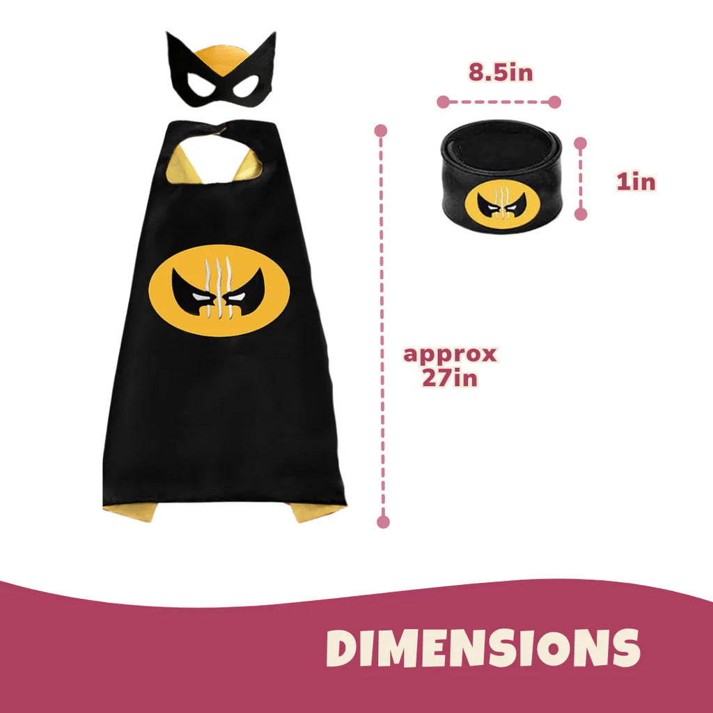 8-Pack Superhero Costume Set with Capes, Masks & Wristbands for Kids