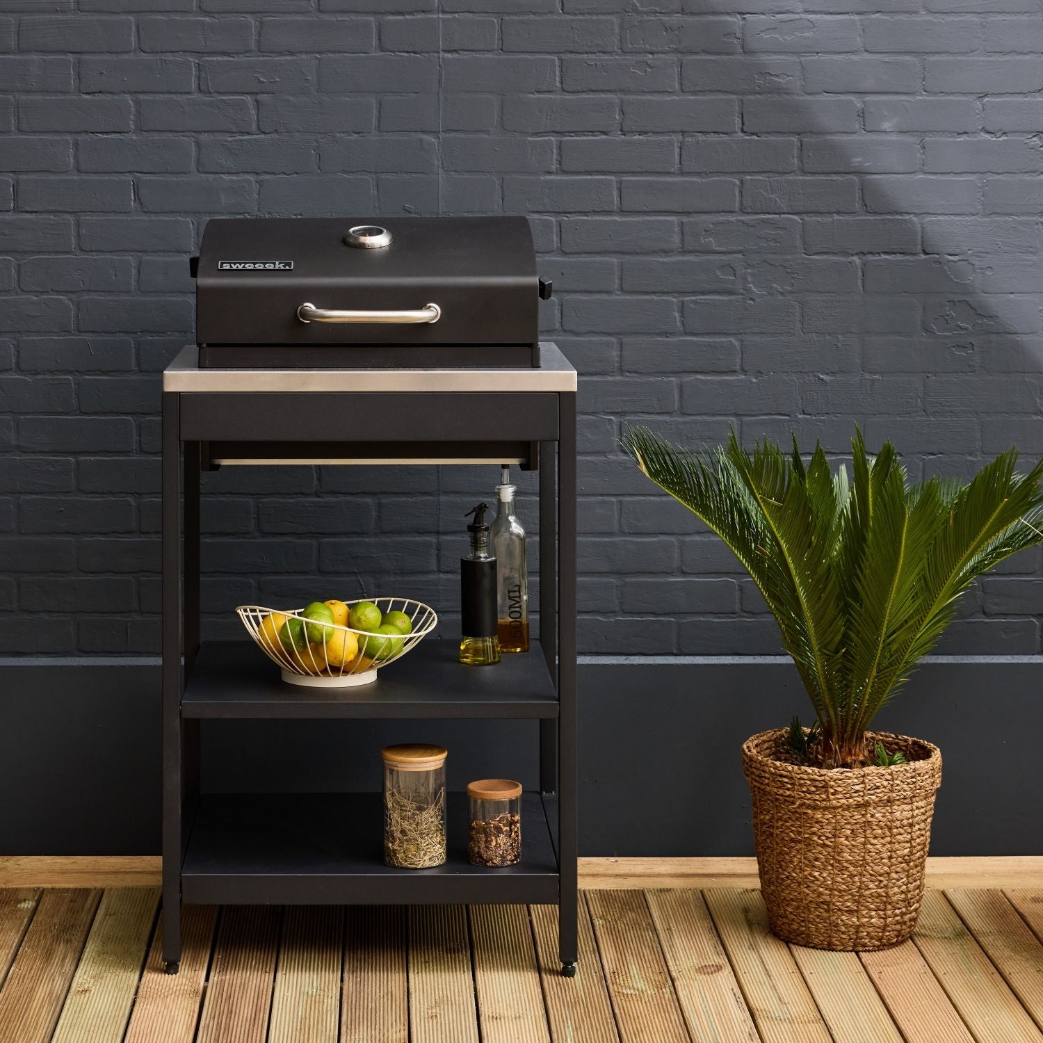 Grill węglowy ze stali nierdzewnej, chromowany ruszt 2