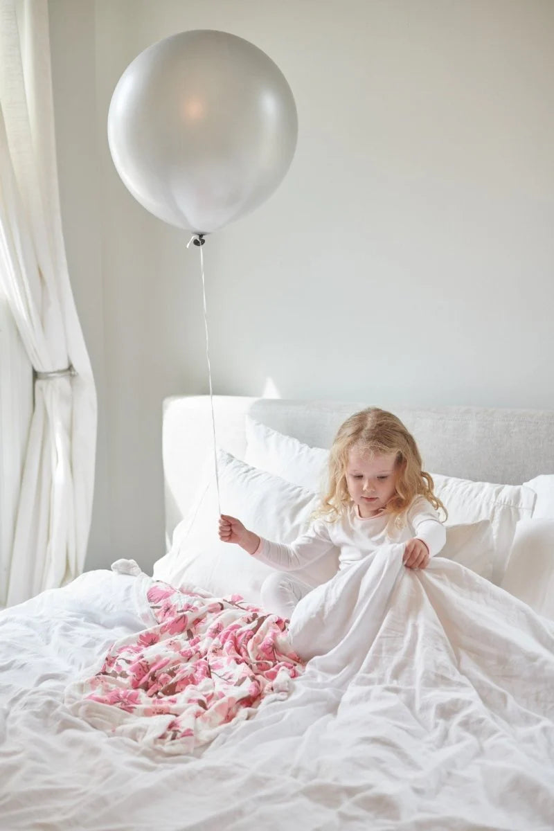 Cherry Blossom Bamboo Muslin Blanket