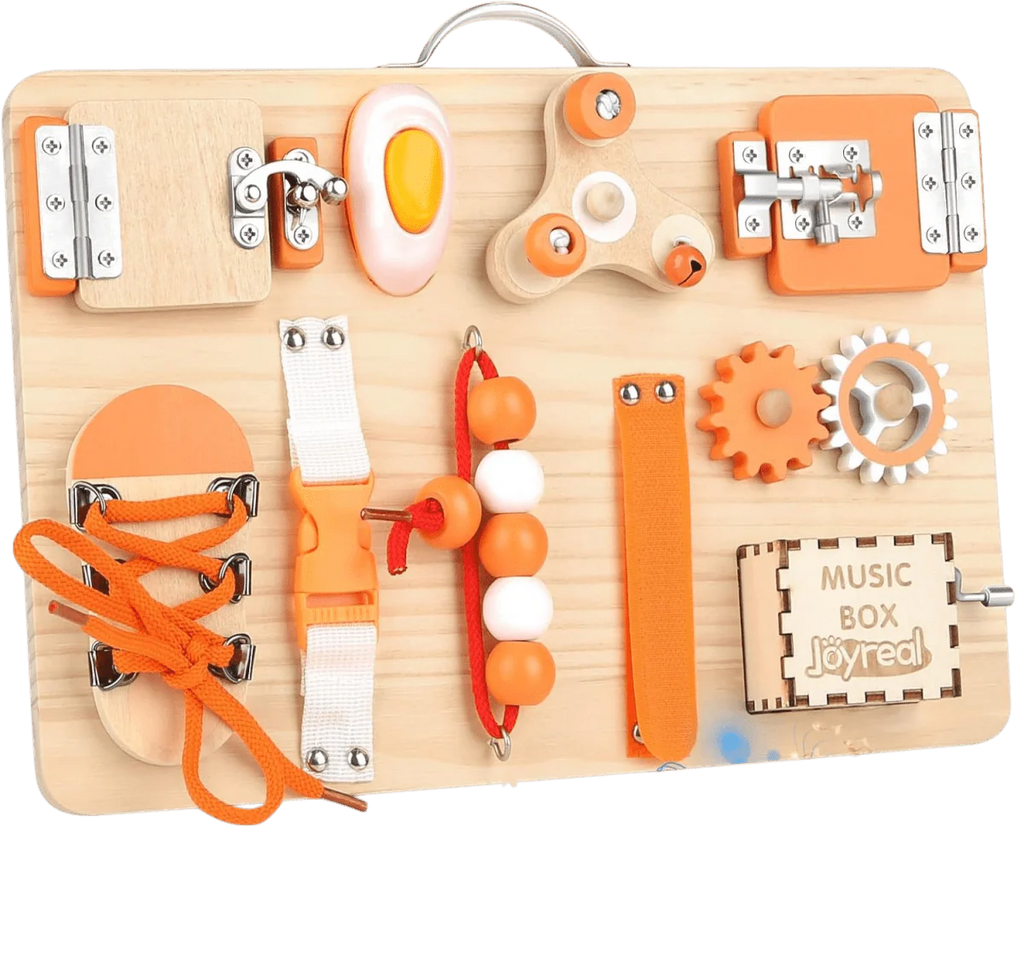 Montessori Busy Board - Interactive Activity Panel for Toddlers 1-3